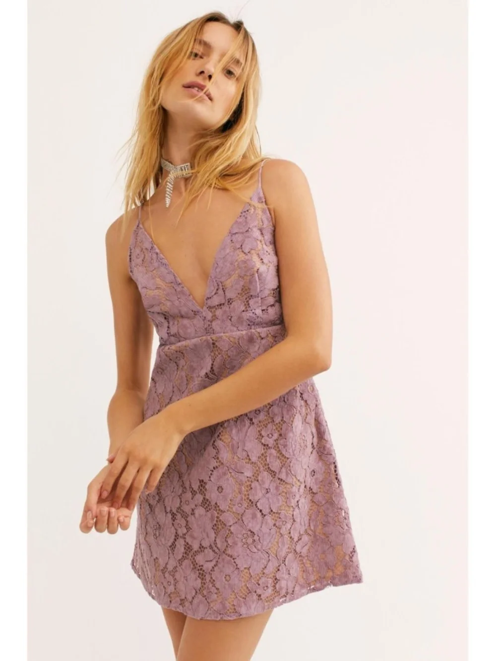 NEW Free People Dangerous Love Mini Dress Wisteria 0
